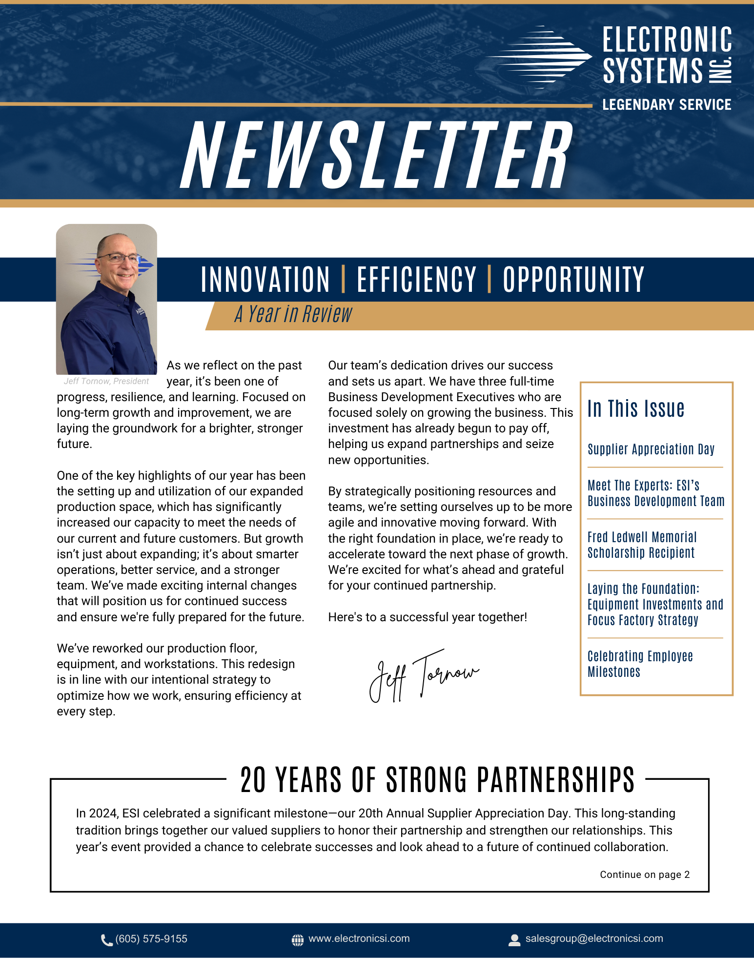 Electronic Systems, Inc. Newsletter Winter 2025